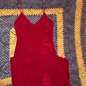 Sexy red spaghetti strap dress